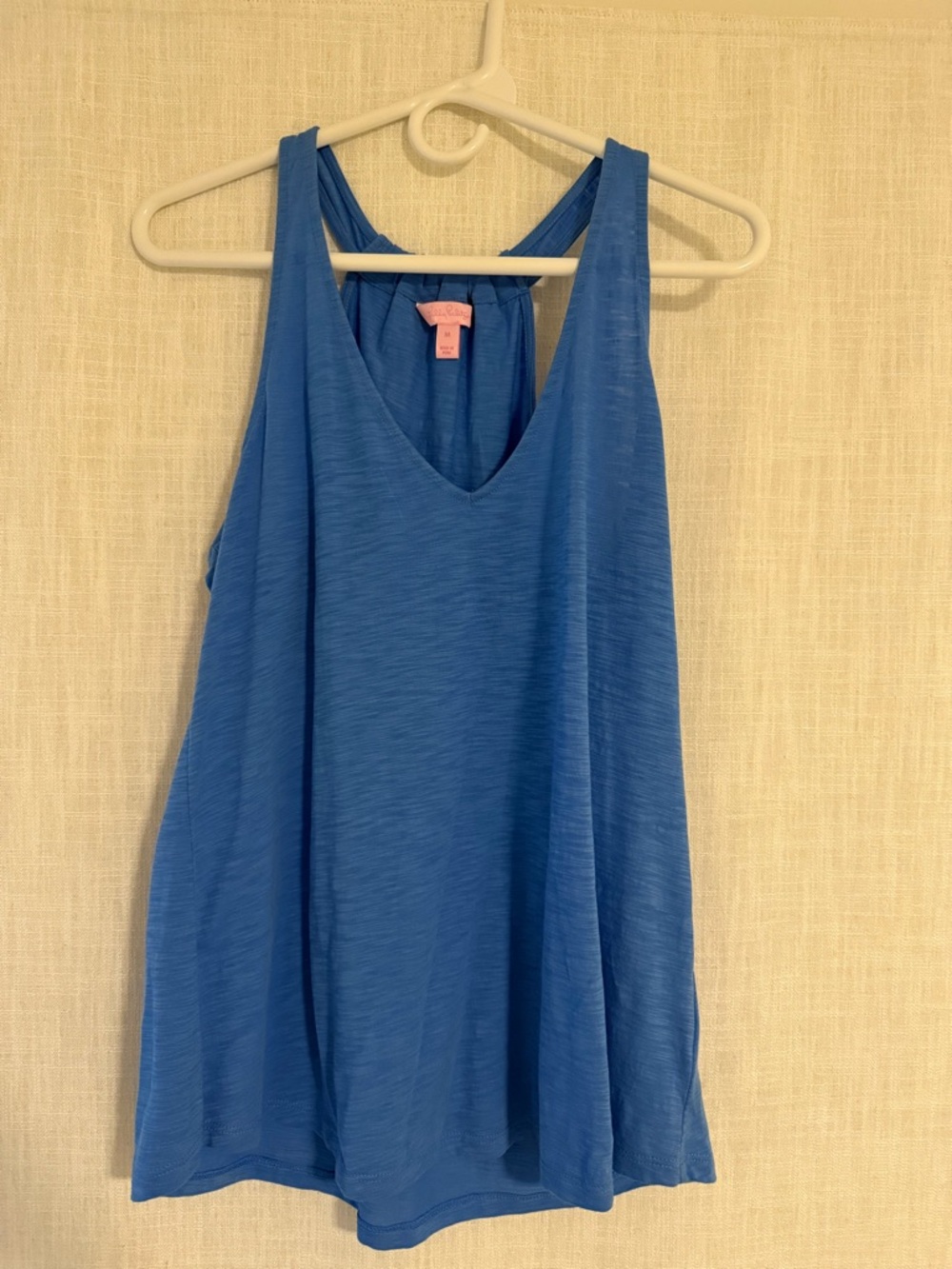 Lilly Pulitzer Blue V-Neck Racerback Tank Top